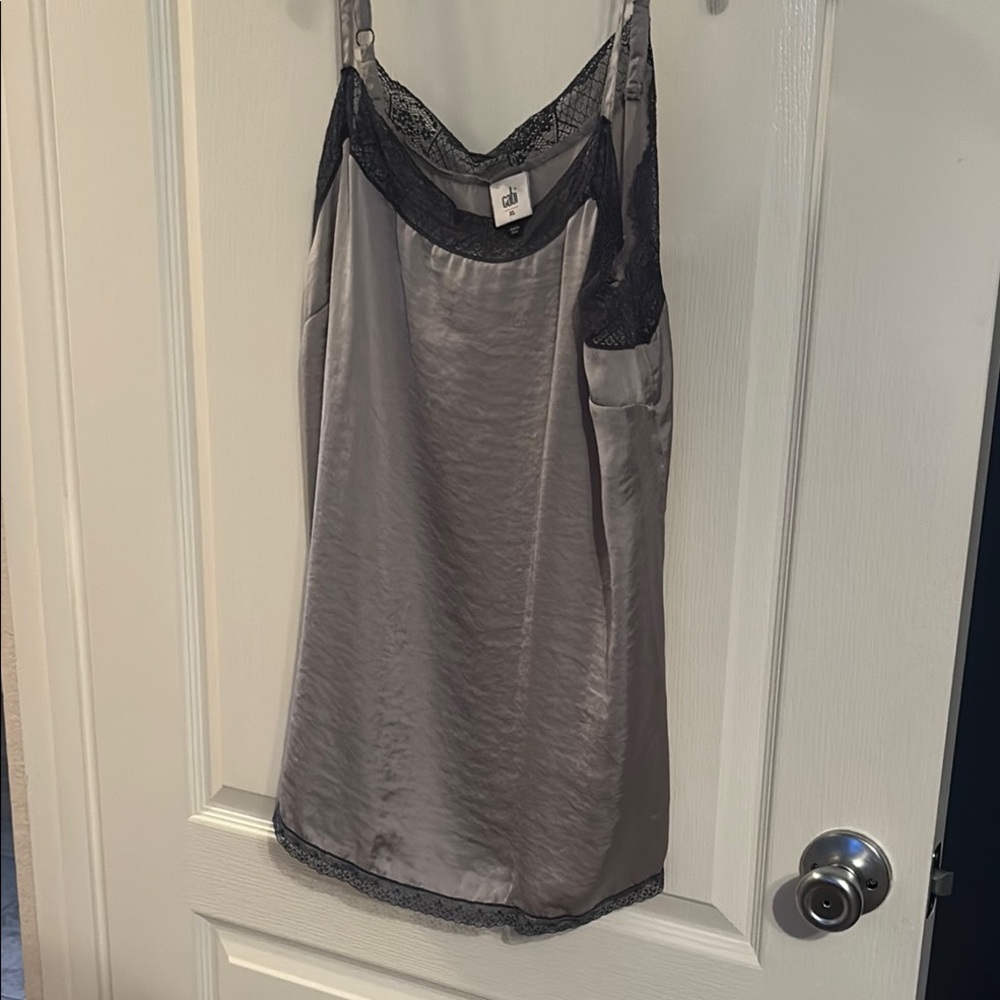CAbi Silver and Blue Camisole Top